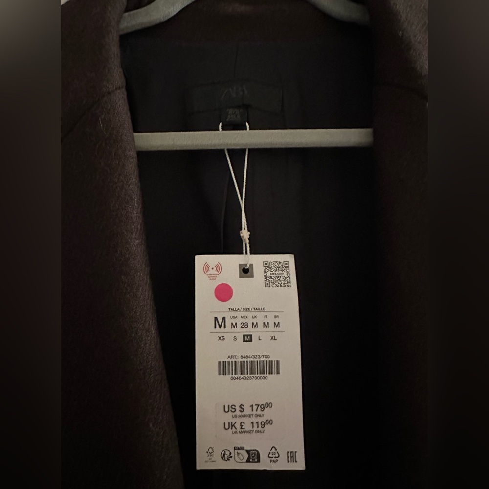 Zara Chocolate Brown Trench Coat NWT - Picture 4 of 16